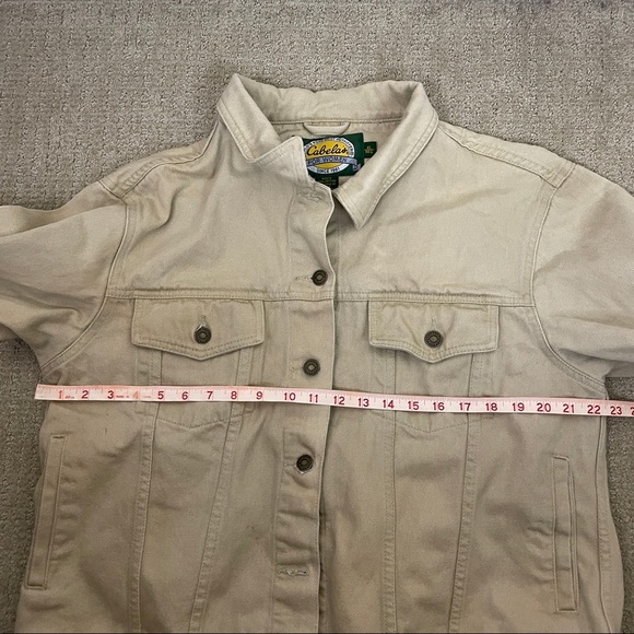 Cabelas Denim Jacket Distressed Womans Size XL - Picture 7 of 9